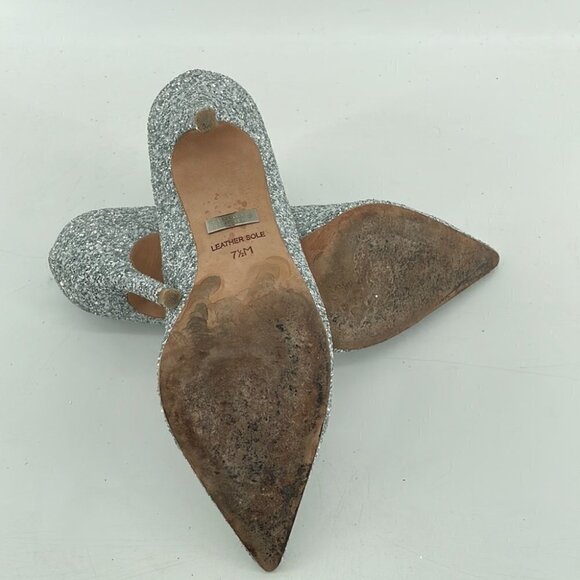BADGLEY Mischka glitter sparkly silver pump high heel New Years Christmas party - Picture 11 of 16